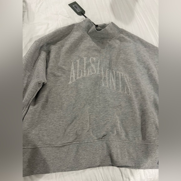 All Saints Navarra Splitsaints Grey Marl sweatshirt, new with tags, size Small - Picture 10 of 14